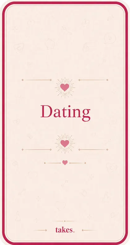 Dos d’une carte Dating Takes